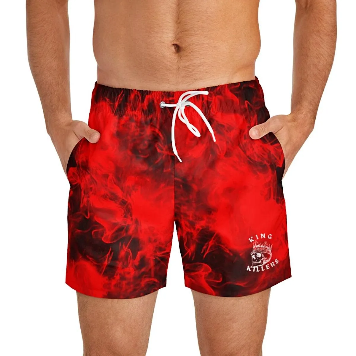 Red Smoke Short Swim Trunks
