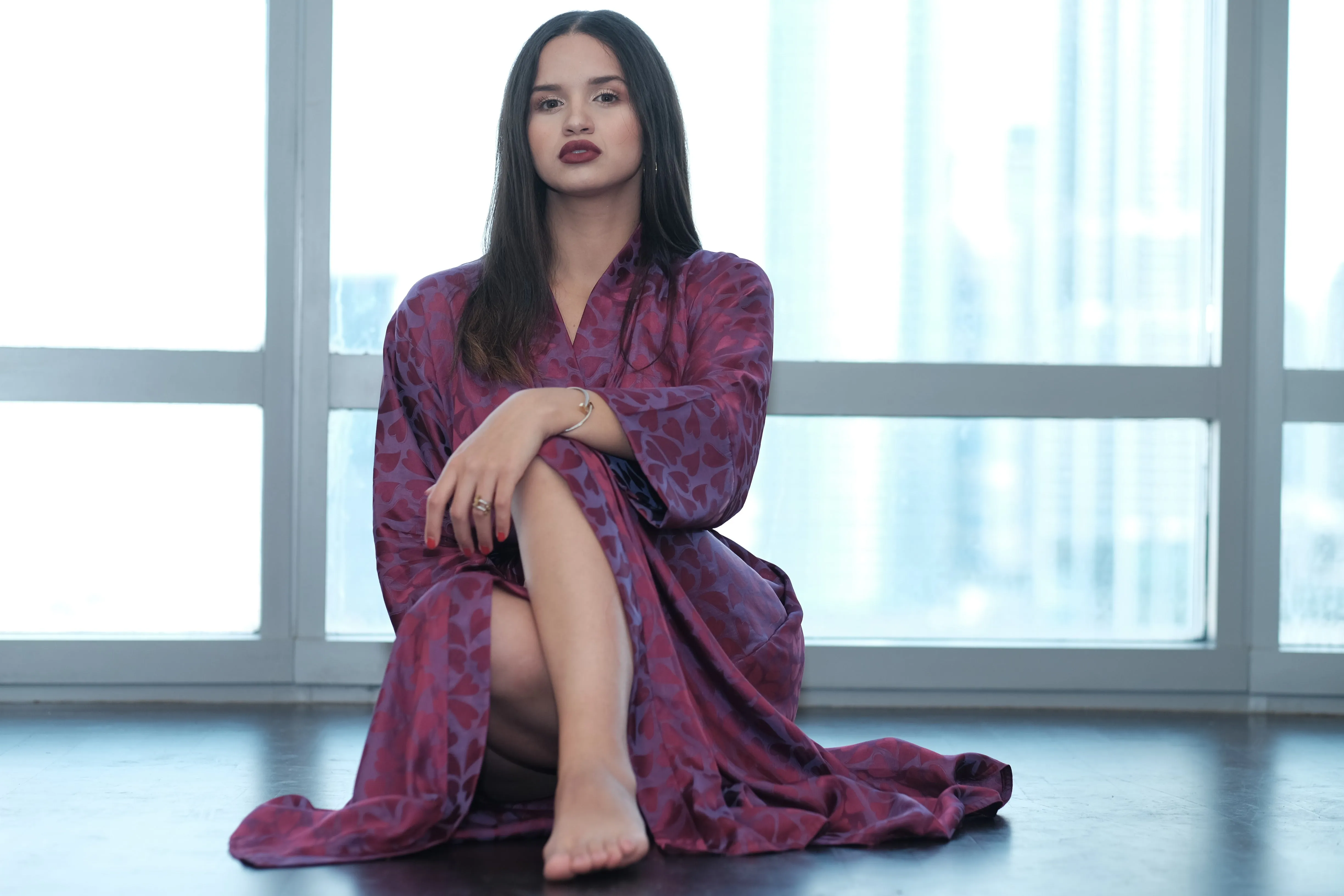 Set of 3- Purple Heart kimono robe set