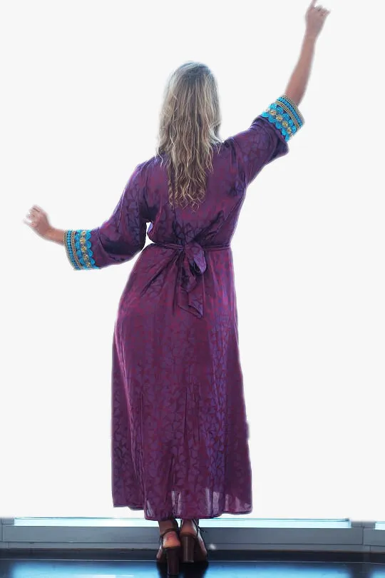 Set of 3- Purple Heart kimono robe set