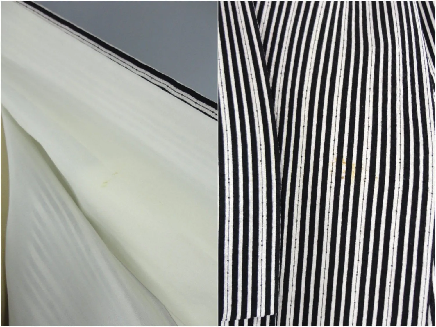 Vintage 1960s Kimono Robe Black and White Pinstripes