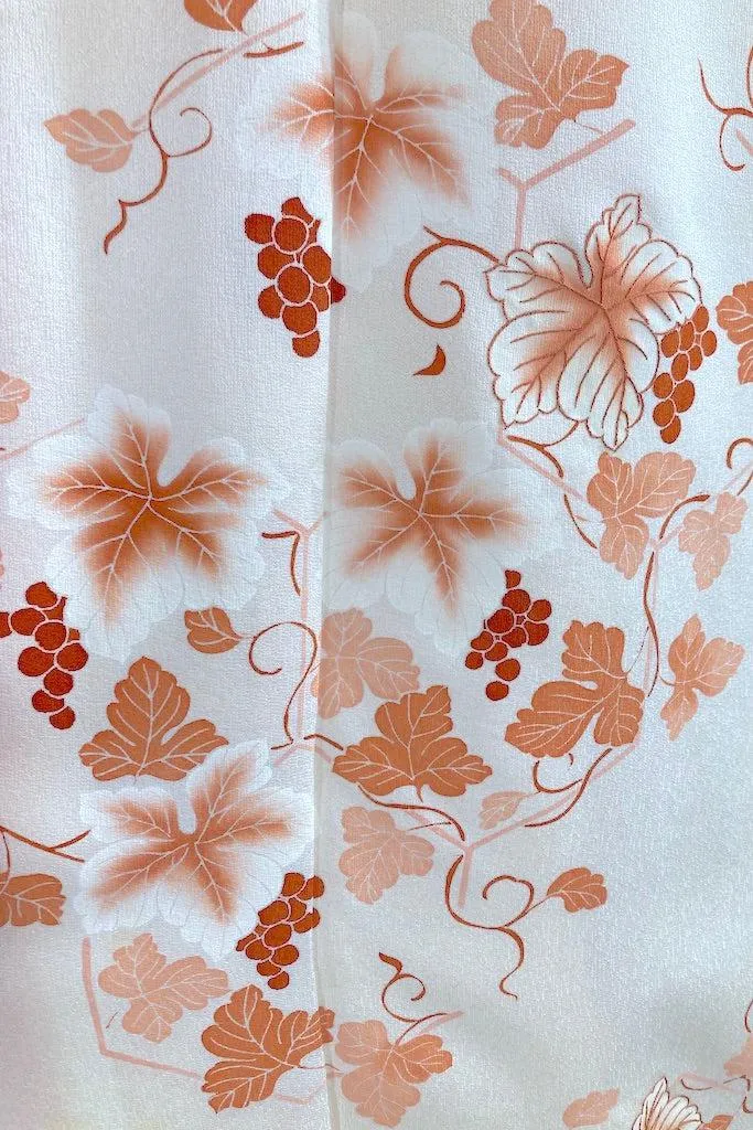 Vintage Ivory Grapevine Silk Kimono