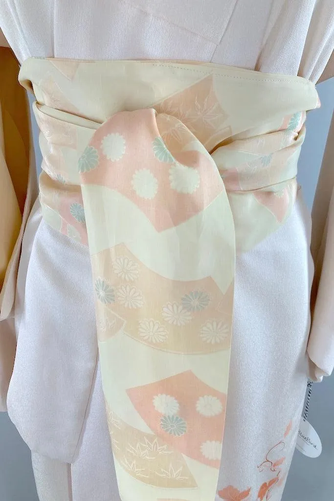 Vintage Ivory Grapevine Silk Kimono